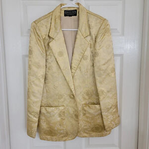 Vintage 80's Charlotte Ford II Gold Metallic Blazer